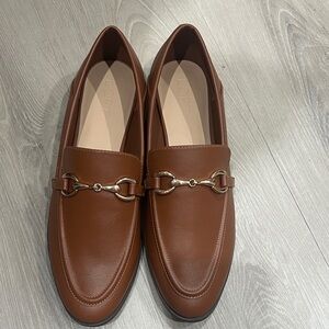 LOFT women Tan Slip-On Loafers